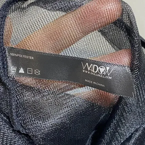 Widow Womens Sheer Mesh Midi Skirt Size M Goth Grunge Vampy Witchy Shadow Kiss - Picture 6 of 10